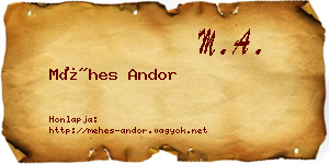 Méhes Andor névjegykártya