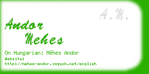 andor mehes business card