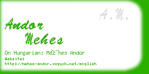 andor mehes business card
